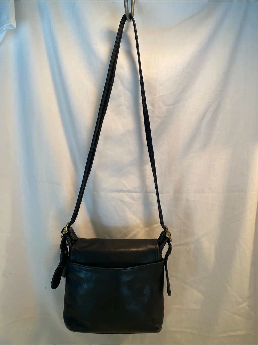 Vintage Coach Legacy Companion Classic Black Leather Crossbody Bag